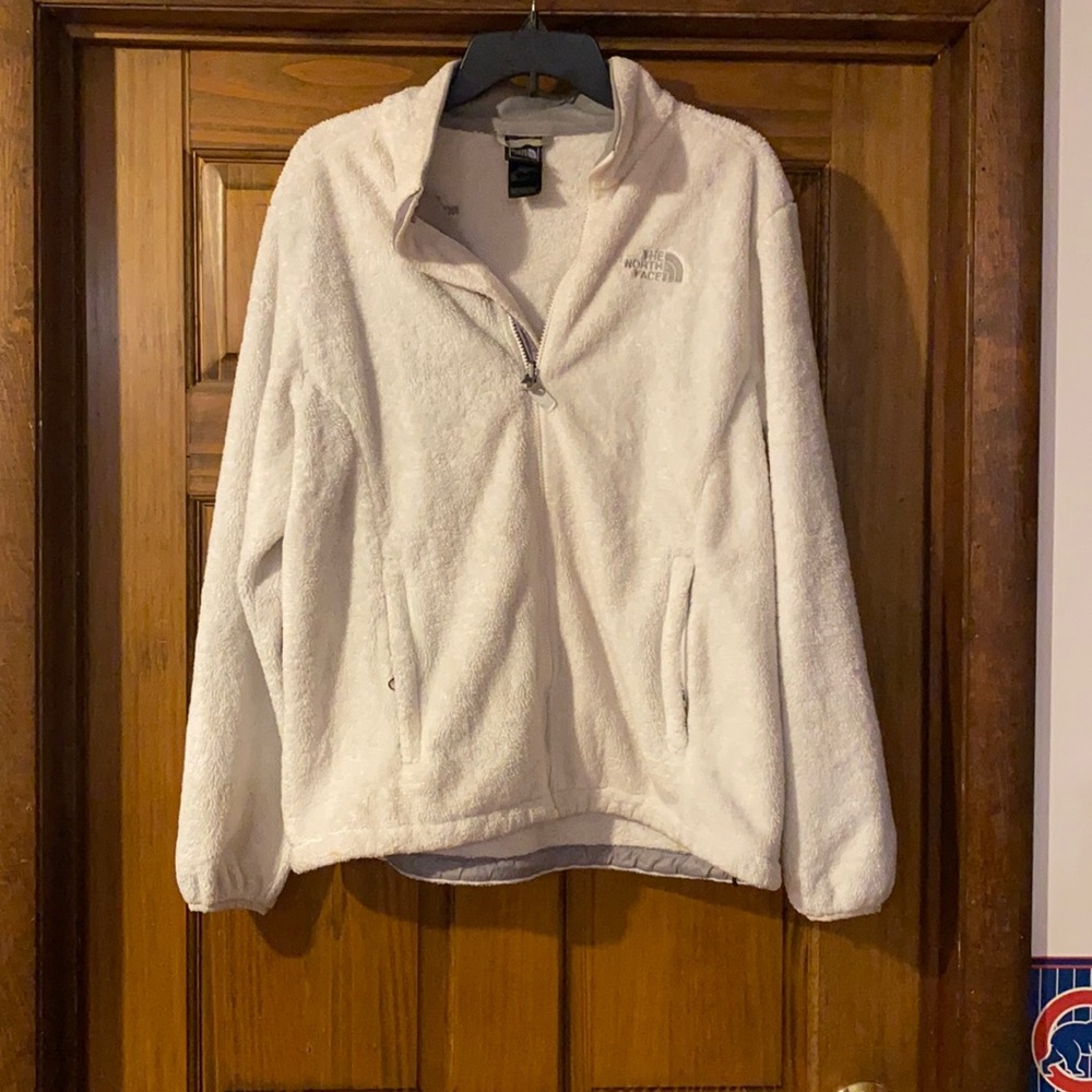 white north face soft jacket